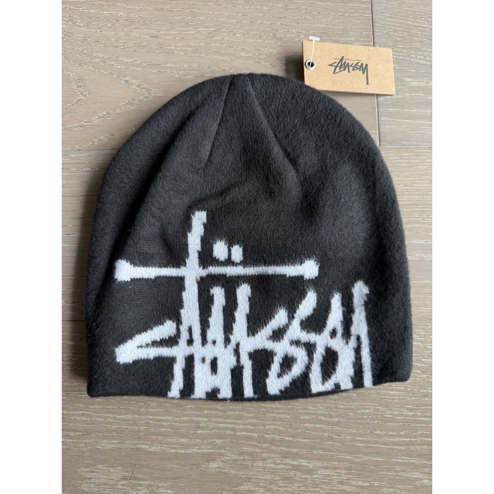 Stussy Brushed Out Basic Skullcap Black Beanie 1321279 Mens OS NEW